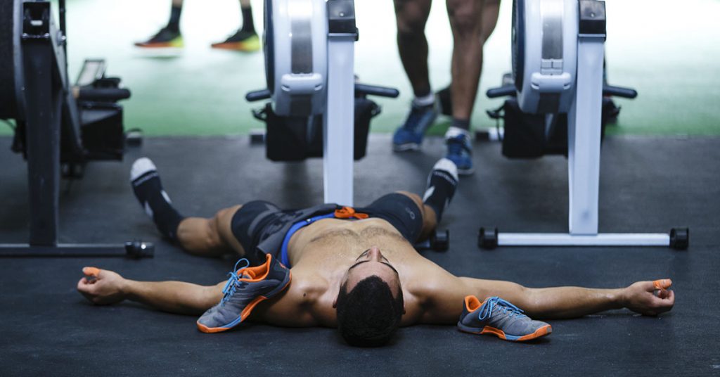 athlete laying on the ground