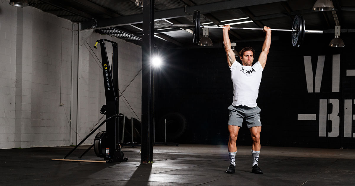 athlete performing split jerk