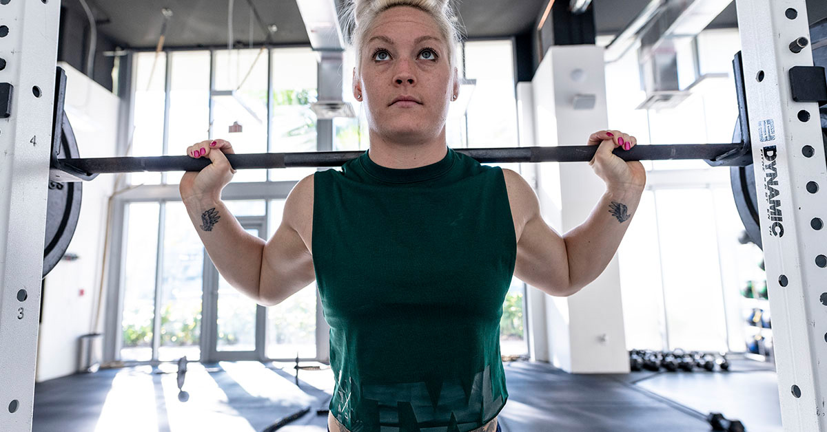 woman doing backsquat