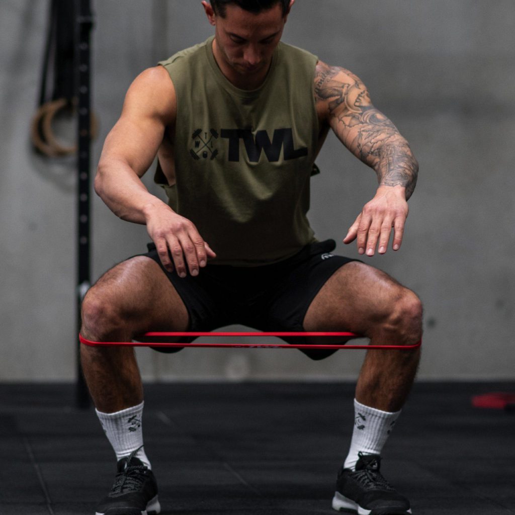 resistance band squat