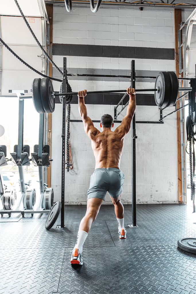 athlete doing split jerk