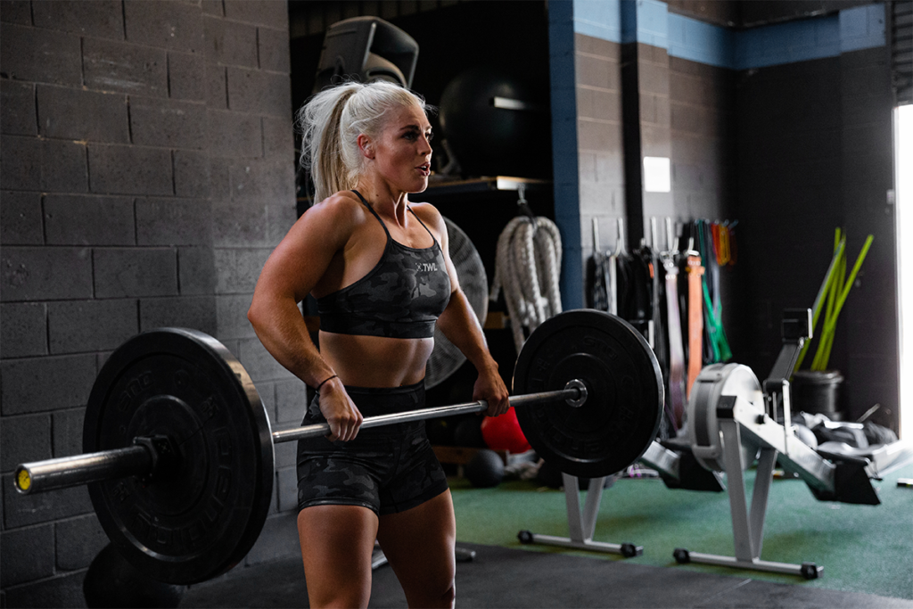 athlete working on clean and jerk technique