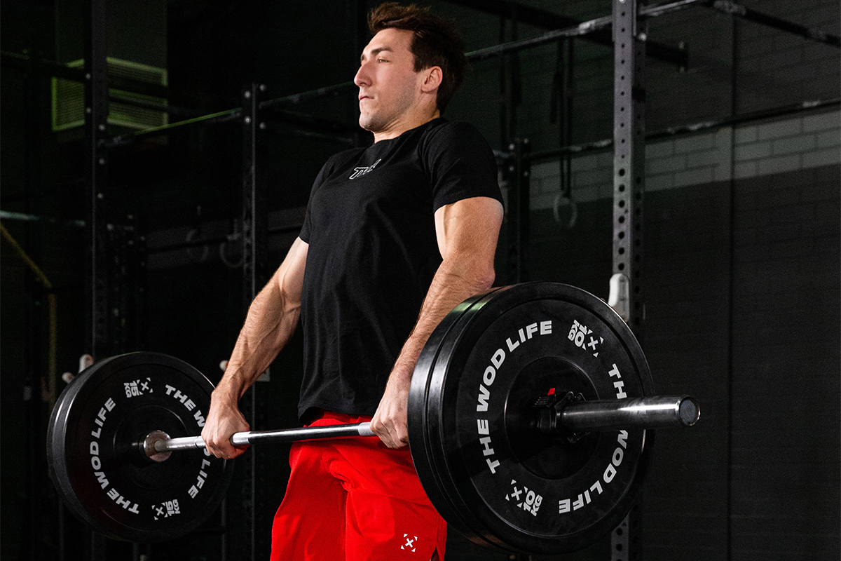 Athlete performing rack pulls