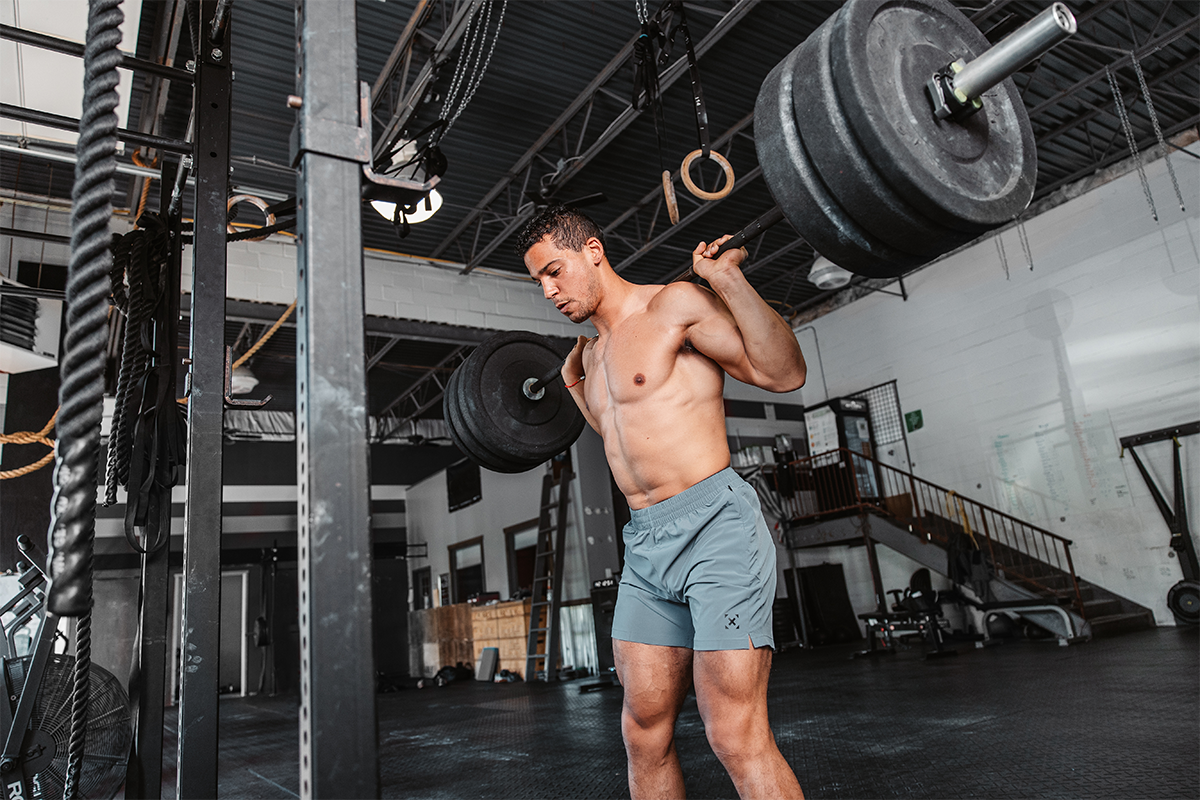 athlete doing back squats